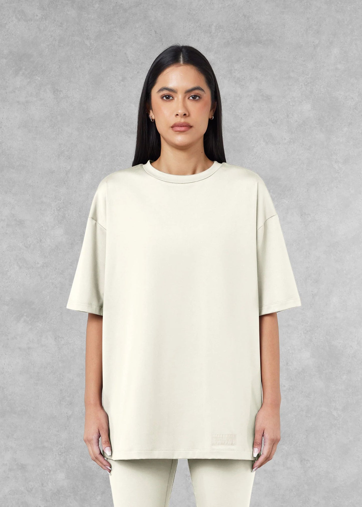 Oversized Tonal Back Print T- Shirt - Off white