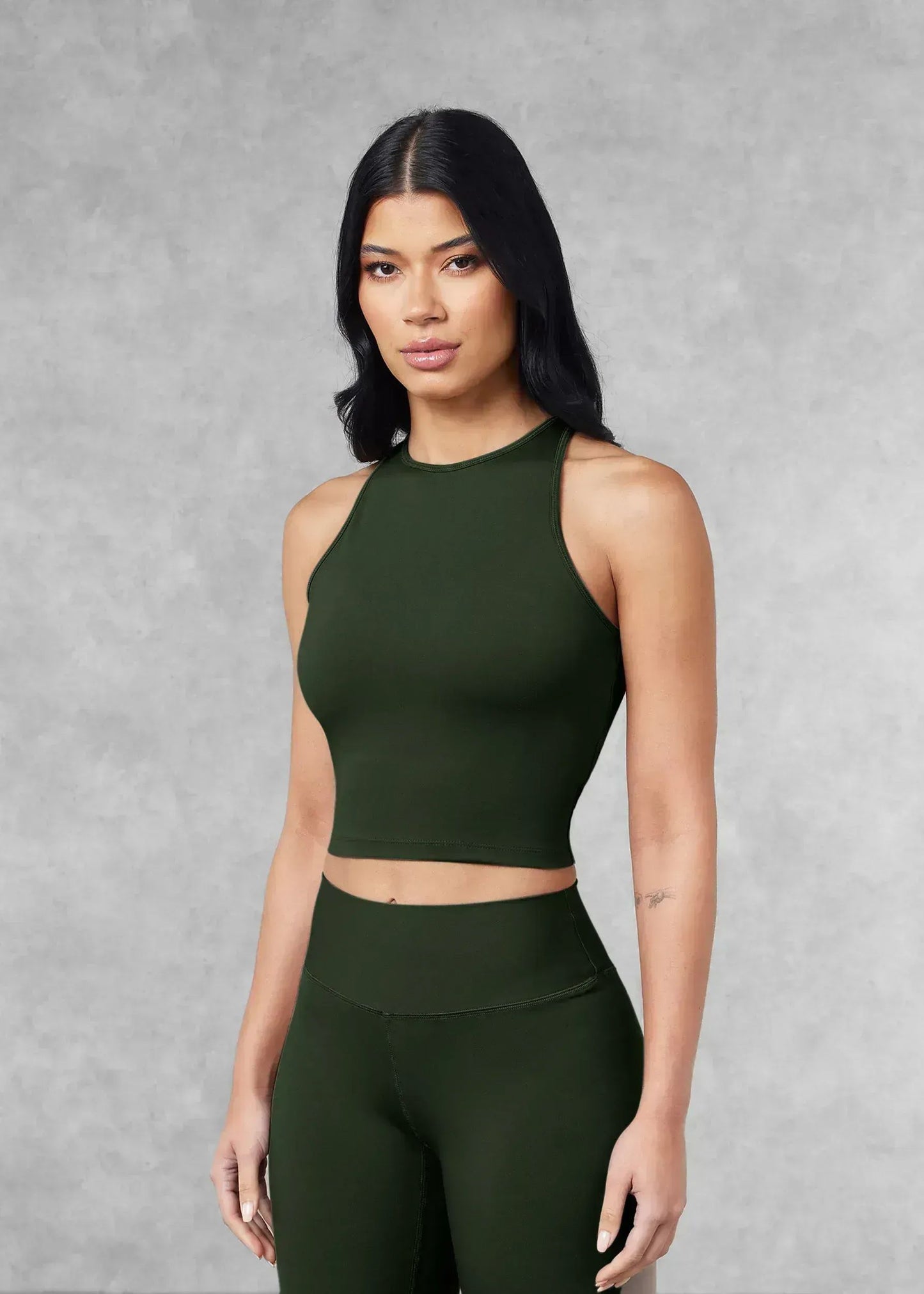 2-in-1 Racerback Top - Khaki