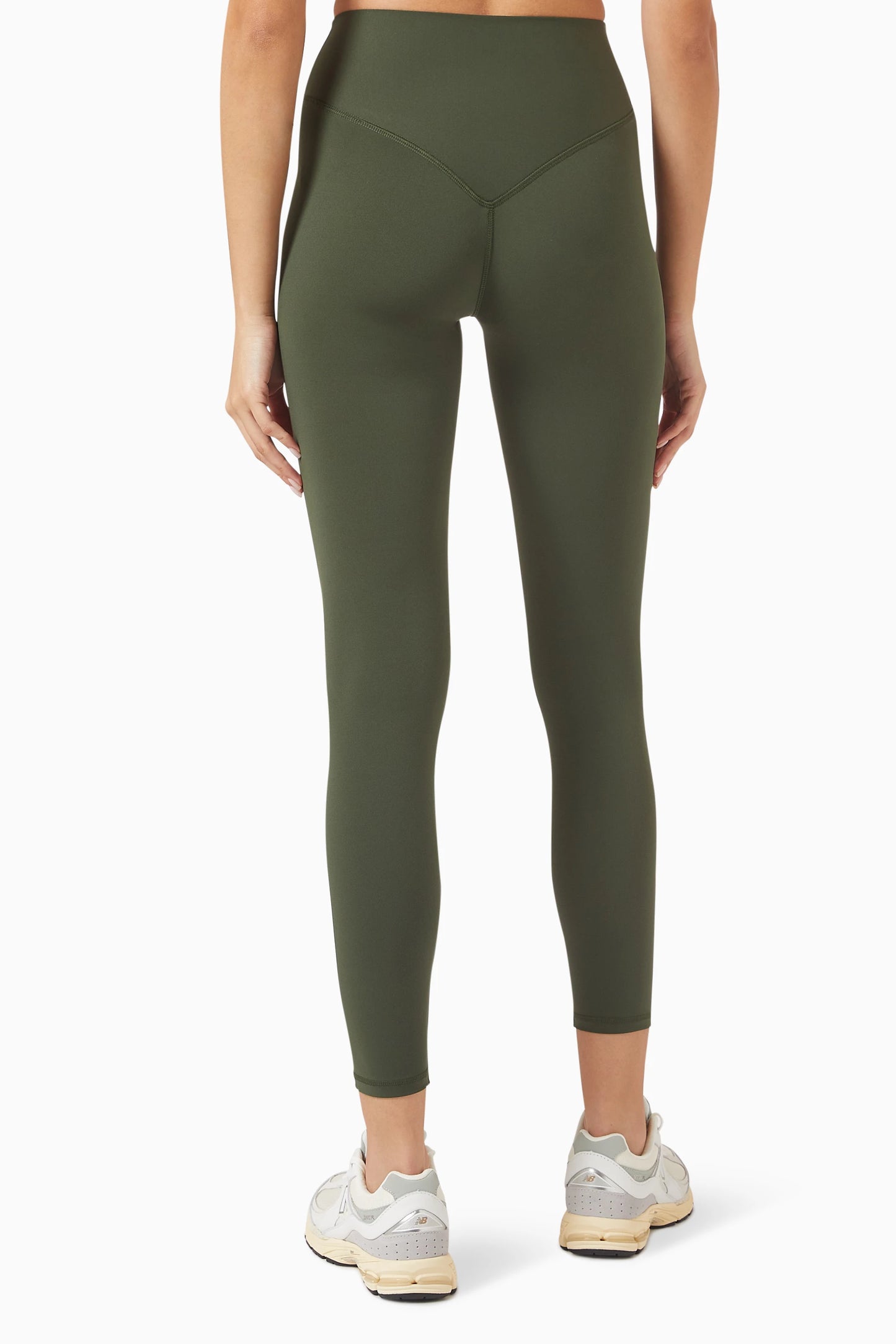 27 inch High Rise Contrast Label Legging - Navy green